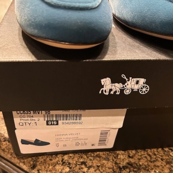 Coach Hanna Velvet Deep Turquoise Loafer - Picture 7 of 11